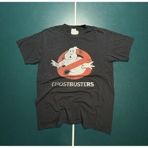 Vintage Ghostbusters Graphic T Shirt Size Men's Medium Black Movie 2008 Rare‎